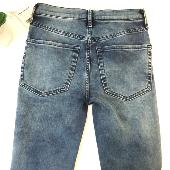 Free People High Rise Skinny Busted Knee Jeans - Picture 3 of 7